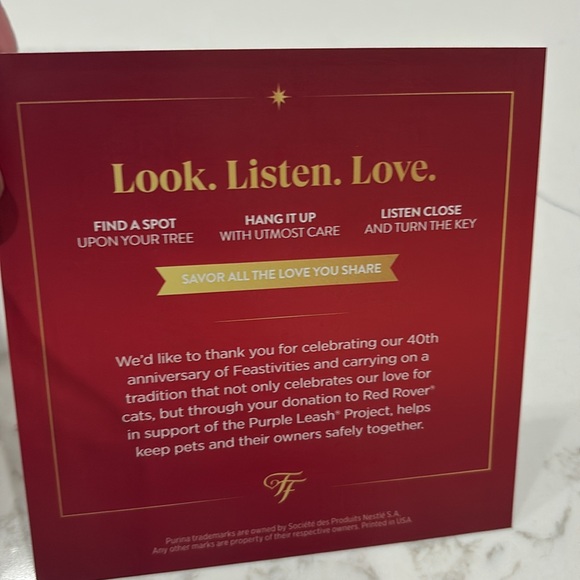 Fancy Feast 2024 Cat Christmas 40th anniversary musical ornament new - Picture 7 of 7